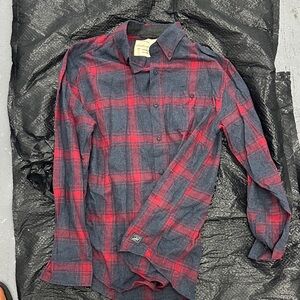 Weatherproof Women's Red and Gray Checkered Button Down Shirt